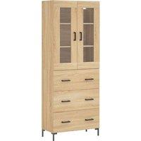 Berkfield Home Highboard Sonoma Oak 69.5x34x180 cm Engineered Wood in Light Tan
