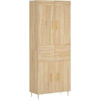 Berkfield Home Highboard Sonoma Oak 69.5x34x180 cm Engineered Wood in Light Oak