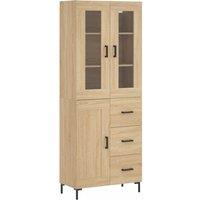 Berkfield Home Highboard Sonoma Oak 69.5x34x180 cm Engineered Wood in Light Brown