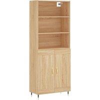 Berkfield Home Highboard Sonoma Oak 69.5x34x180 cm Engineered Wood in Light Brown