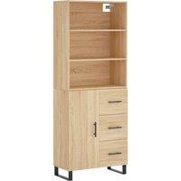 Berkfield Home Highboard Sonoma Oak 69.5x34x180 cm Engineered Wood in Light Brown