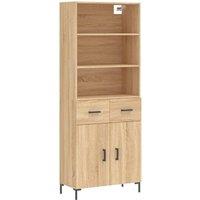 Berkfield Home Highboard Sonoma Oak 69.5x34x180 cm Engineered Wood in Light Brown