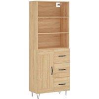 Berkfield Home Highboard Sonoma Oak 69.5x34x180 cm Engineered Wood in Light Oak