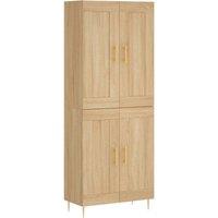 Berkfield Home Highboard Sonoma Oak 69.5x34x180 cm Engineered Wood in Light Brown