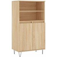 Berkfield Home Highboard Sonoma Oak 60x36x110 cm Engineered Wood in Light Brown | Size: 60 x 36 x 110 cm