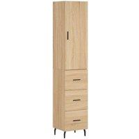 Berkfield Home Highboard Sonoma Oak 34.5x34x180 cm Engineered Wood in Light Oak