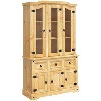 Berkfield Home Highboard Corona Brown 112x43x196 cm Solid Wood Mexican Pine in Light Tan | Size: 112 x 43 x 196 cm