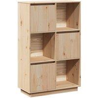 Berkfield Home Highboard 74x35x117 cm Solid Wood Pine in Light Tan | Size: 74 x 35 x 117 cm
