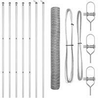 Berkfield Home Hexagon Fence 1x10 m Galvanised Steel in Silver