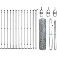 Berkfield Home Hexagon Fence 0.4x25 m Galvanised Steel in Silver