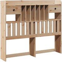 Berkfield Home Headboard with Storage 135 cm Solid Wood Pine in Natural