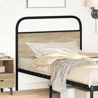 Berkfield Home Headboard Sonoma Oak 90 cm Steel & Engineered Wood in Light Tan
