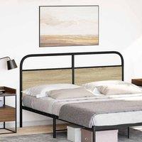 Berkfield Home Headboard Sonoma Oak 160 cm Steel & Engineered Wood in Light Oak