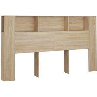 Berkfield Home Headboard Cabinet Sonoma Oak 180x18.5x104.5 cm in Light Brown