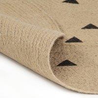 Berkfield Home Handmade Rug Jute with Triangle Print 90 cm in Natural | Size: Medium