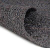 Berkfield Home Handmade Rug Jute Round 120 cm Dark Grey | Size: 100 cm diameter