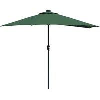 Berkfield Home Half Garden Parasol with Aluminium Pole - Green, 294 cm in Green