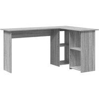 Berkfield Home Grey Computer Desk Grey Sonoma MDF Medium Storage Desk