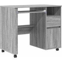 Berkfield Home Grey Computer Desk Grey Sonoma Engineered Wood Medium