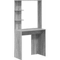Berkfield Home Grey Computer Desk Grey Sonoma Engineered Wood Compact