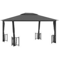 Berkfield Home Gazebo with Sidewalls&Double Roofs 3x4 m Anthracite in Charcoal