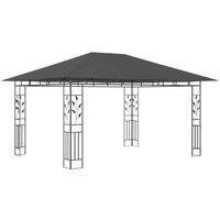 Berkfield Home Gazebo with Mosquito Net 4x3x2.73 m Anthracite 180 g/m in Charcoal
