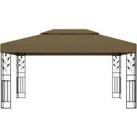 Berkfield Home Gazebo with Double Roof 3x4 m Taupe 180 g/m