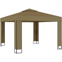 Berkfield Home Gazebo with Double Roof 3x3x2.7 m Taupe 180 g/m