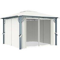 Berkfield Home Gazebo with Curtain 300x300 cm Cream Aluminium