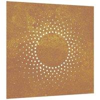 Berkfield Home Garden Wall Decoration 55x55 cm Corten Steel Sun Design in Brown