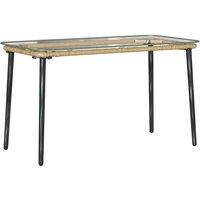 Berkfield Home Garden Table Natural 80 x 40 x 45 cm Poly rattan in Brown