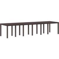 Berkfield Home Garden Table Brown 350x100x73 cm Poly Rattan | Size: 350 x 100 x 73 cm