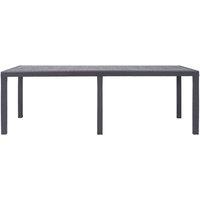 Berkfield Home Garden Table Brown 220x90x72 cm Plastic Rattan Look in Dark Brown | Size: 220 x 90 x 72 cm