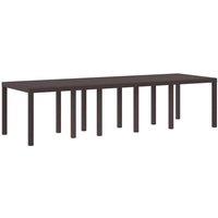 Berkfield Home Garden Table Brown 300x100x73 cm Poly Rattan | Size: 300 x 100 x 73 cm