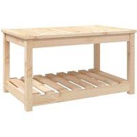 Berkfield Home Garden Table 82.5x50.5x45 cm Solid Wood Pine in Light Tan