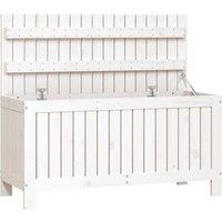 Berkfield Home Garden Storage Box White 108x42.5x54 cm Solid Wood Pine