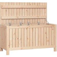 Berkfield Home Garden Storage Box 115x49x60 cm Solid Wood Pine in Light Oak | Size: 115 x 49 x 60 cm