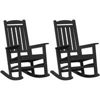 Berkfield Home Garden Rocking Chairs 2 pcs Black 70x92x107.5 cm HDPE