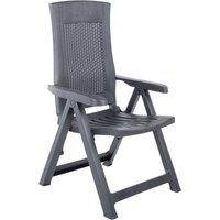 Berkfield Home Garden Reclining Chairs 2 pcs Plastic Anthracite in Dark Grey