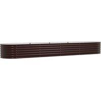 Berkfield Home Garden Raised Bed in Brown, 400x80x44 cm, Made of Galvanised Steel in Brown | Size: 400 x 80 x 44 cm