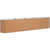 Berkfield Home Garden Raised Bed Wood effect Galvanized steel 400 x 80 x 81 cm