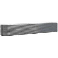Berkfield Home Garden Raised Bed Powder-coated Steel 440x80x68 cm Anthracite in Dark Grey | Size: 440 x 80 x 68 cm