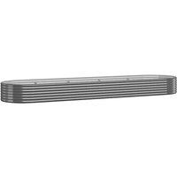 Berkfield Home Garden Raised Bed Powder-coated Steel 396x100x36 cm Anthracite in Dark Grey | Size: 396 x 100 x 36 cm
