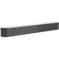 Berkfield Home Garden Raised Bed Powder-coated Steel 332x40x36 cm Anthracite in Charcoal | Size: 332 x 40 x 36 cm