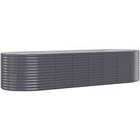 Berkfield Home Garden Raised Bed Powder-coated Steel 322x100x68 cm Anthracite in Charcoal | Size: 322 x 100 x 68 cm