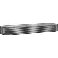 Berkfield Home Garden Raised Bed Powder-coated Steel 322x100x36 cm Anthracite in Charcoal | Size: 322 x 100 x 36 cm