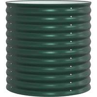 Berkfield Home Garden Raised Bed Green 80x80x81 cm Galvanised Steel | Size: 80 x 80 x 81 cm