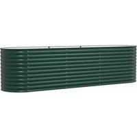 Berkfield Home Garden Raised Bed Green 320x80x81 cm Galvanized Steel | Size: 320 x 80 x 81 cm