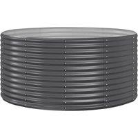 Berkfield Home Garden Raised Bed Anthracite 140x140x68 cm Powder-coated Steel in Dark Grey | Size: 140 x 140 x 68 cm