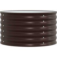 Berkfield Home Garden Raised Bed - Brown, 80x80x44 cm, Made from Galvanised Steel in Brown | Size: 80 x 80 x 44 cm